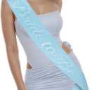 4 x Bride to Be Sash Blue Bachelorette Party Costume Accessories Party Favors Bridal Shower Accessory, Bach Party Decorations, Engagement Party Supplies (Blue)