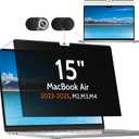 Privacy Screen for MacBook Air 15 Inch 2023-2025 (M2 M3 M4 Chip), Magnetic Removable Anti Glare Blue Light Filter Protector