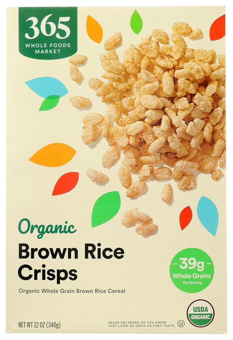 365 by Whole Foods Market, Organic Brown Rice Crisps Cereal, 12 Ounce, Best By: 01/27/2026
