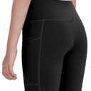 CHRLEISURE Girls' Athletic Leggings with Pockets, 5 Packs Kids Teen Dance Yoga Workout Running Pants for 5-15 Years (Black, XS)