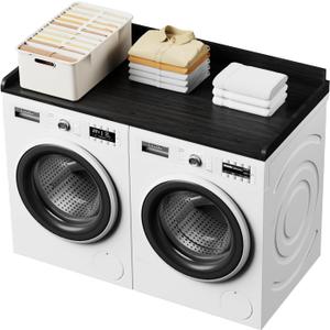 Washer Dryer Countertop, Washer Dryer Topper, Solid Wood Washers and Dryers Countertop, 54" Width x 27.5" Depth Laundry Countertop for Laundry Room Organization and Storage,Black