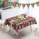 Football Theme Party Decorations, Football Party Supplies Kit Includes 54" X 108" Thick Football Tablecloth Party Banner Dice & Football Dice Game Manual Card for Birthday Gameday Decorations
