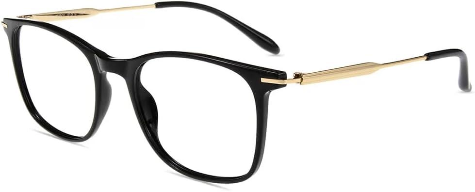 Firmoo Blue Light Glasses for Women Men, Reading Glasses 0.0x-3.0x, Ultra Light Square Frame, Premium TR90 & Metal Blend
