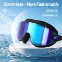 2 x 2 Pack Adult Swim Goggles, Frameless Anti-Fog UV Protection Swimming Goggles, Clear Vision Pool Goggles for Men Women
