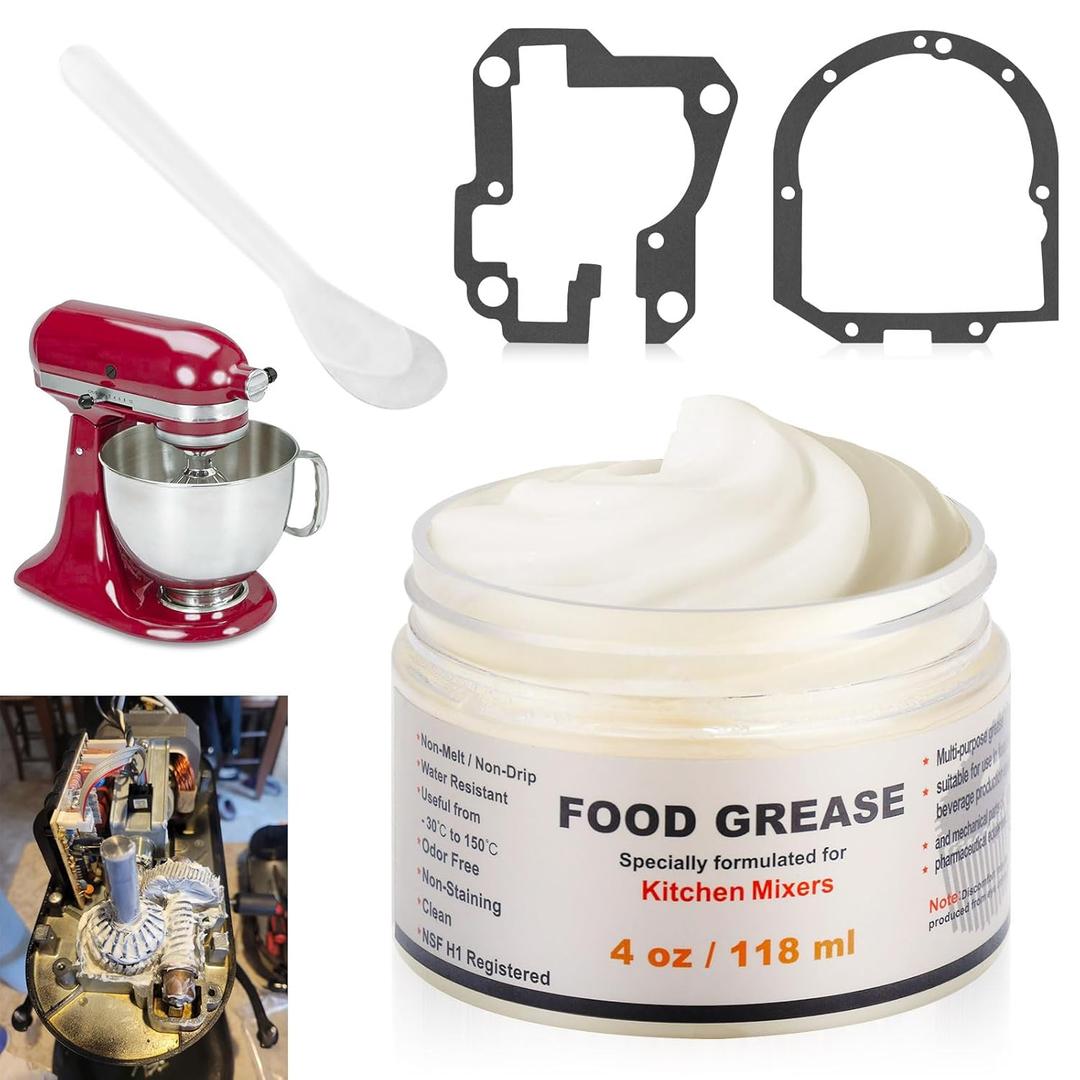 4 oz Food Grade Grease for kitchenaid Stand Mixer, Universally - Compatible with Kitchen Stand Mixer - Maintain The Performance of Your Machine and Extend Service Life, with 9709511 4162324 Gasket