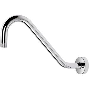 NearMoon J Shaped Shower Extension Arm, Stainless Steel Shower Head Height Extender with Flange, Riser Pipe Design for Cozy Shower Experience, Standard 1/2" Connection (12 Inch, Chrome Finish)
