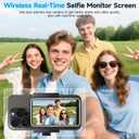 Vlog Selfie Monitor Screen, Back Camera Monitor Screen for iPhone, Wireless Magnetic Phone screen mirroring with Bluetooth Remote Speaker for YouTube Live Stream TikTok, Compatible with iPhone Android
