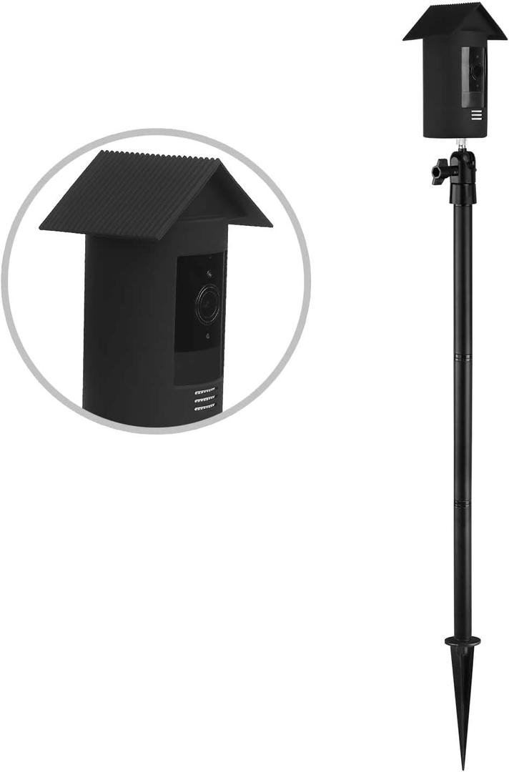 HOLACA Spike Pole Mount Ground Stake and Weatherproof Silicone Skin for Ring Stick Up Cam Battery HD Security Camera, Suitable for Stake into Soft Ground