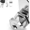 goldenwarm Keyed Different, Mailbox Cam Lock 5/8" Cylinder, Cabinet Cam Lock Secured File Cabinet Lock with Keys Toolbox Lock Zinc Alloy Drawer Locks and Key, Satin Nickel Finish, 1 Pack