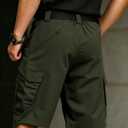 Men's Tactical Cargo Shorts Lightweight Stretch Ripstop Hiking Work Shorts with 9 Pockets Waterproof Casual Shorts (No Belt) L