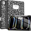 Soke Case for New iPad Pro 11 Inch (M5/M4) 5th Generation 2024-2025 with Pencil Holder - [Shockproof + Apple Pencil Charging + Auto Wake/Sleep], Soft TPU Back Cover for iPad Pro 11", Book Black