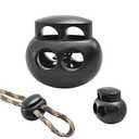 25pcs Spring Cord Lock End Stopper Fastener Slider Toggles Clip Double Hole Round Plastic for Drawstrings Lanyard Paracord Elastic Bungee Shock Cord Rope Shoe Lace Tie Locks Shoelace Lace Lock