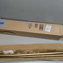 Double Curtain Rods with Aluminum End Cap and Full Enclosure Brackets, 1- Inch Front and 5/8 Inch Back Window Rod, Dual Drapery Rods Adjustable from 36 to 72 Inches (3-6 Feet), Brushed Gold