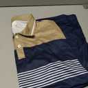 Mens Fashion Color Block Polo Shirts Casual Short Sleeve T Shirt Striped Moisture Wicking Golf Shirts Tops sizeXL