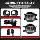 Nakkaa Front Fog Light Assembly Compatible with Tacoma SR SR5 2016-2023 | Not Halogen, Fog Lamp, with Passenger Driver Side Lamp Cover Wiring Harness Switch, 5212704020, 5212804020