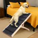 Dog Ramp for Bed Couch Folding Pet Ramps for Small Medium Dogs to Get on Bed, Up to 70 lbs, Adjustable Height 24, 43.3" Long