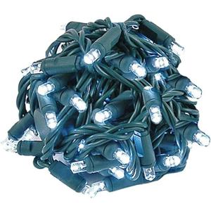 Novelty Lights 50 Light LED Twinkle Christmas LED Mini Light Set, Outdoor Fairy Wedding String Lights, Pure White, Green Wire, 25 Feet