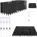 Sieral Undergravel Aquarium Filter for 40-55 Gallon Tanks, 16 Pcs 5.7'' x 5.7'' Plates, Under Gravel System for Clean Water, with 4 Uplift Tube and 1 Filter Cotton, for Fish Tank Fresh and Saltwater (Black)