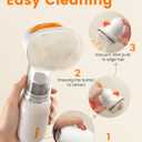Vacuum Dog Brush for Shedding, 4-in-1 Self-Cleaning Slicker & Undercoat Rake, Deshedding Grooming Tool, Anti-Static, Massage & Combing All In One! (White)