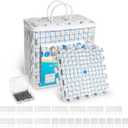 Yiitoll Blocking Mats for Knitting, Extra Thick Knitting Blocking Mats with Grid Radial Lines, 9 Packs Crochet Blocking Board Includes 20 Blocking Comb Pins 100 T-pins and Storage Bag