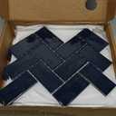 VEELIKE Royal Blue Kitchen Backsplash Tiles Peel and Stick Herringbone Peel and Stick Tile for Bathroom 6 Sheets Stick on Backsplash Tile Stickers Removable Renter Friendly Blue Wall Tiles 12''x12''
