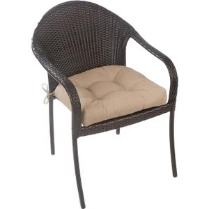 Klear Vu Wicker Solarium Indoor and Outdoor Chair Cushions for Patio Furniture, Kitchen and Dining Room, Water-Resistant Seat Pads, 19x18 Inches, 4 Pack, Husk Birch, 42 Count