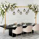 Over The Table Rod Stand with Clamps Adjustable 47"-98" Length 30"-43" Height Gold Table Arch Stand Hanging for Decoration Flowers Display Wedding Birthday Party Halloween Christmas