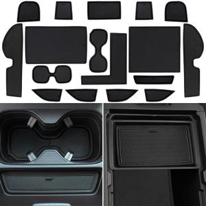 Center Console Liner for Honda CRV Accessories 2023 2024 2025 2026, for CR-V Cup Holder Mat, Door Slot Pad, Coaster Trim, Non-Slip Dust Interior, Custom Rubber Decoration Insert (17pcs, Black)