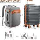 Luggage Sets 3 Piece, 20 Inch Hardshell Carry On Luggage 22x14x9 Airline Approved, Suitcase with TSA Locks & YKK Zippers, Carry On Suitcase with Wheels for Men & Women Travel