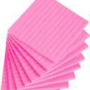 3 x Vanpad Lined Sticky Notes 4x4 Inches, Rose Red Ruled Self-Stick Pads, Easy to Post for Home, Office, Notebook, 8 Pads/Pack