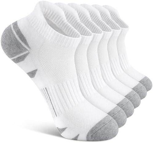 Uporee 6 Pack Men's Ankle Socks With Cushion - Low Cut Athletic Sports Socks for Women Men 6-9/9-12/12-14