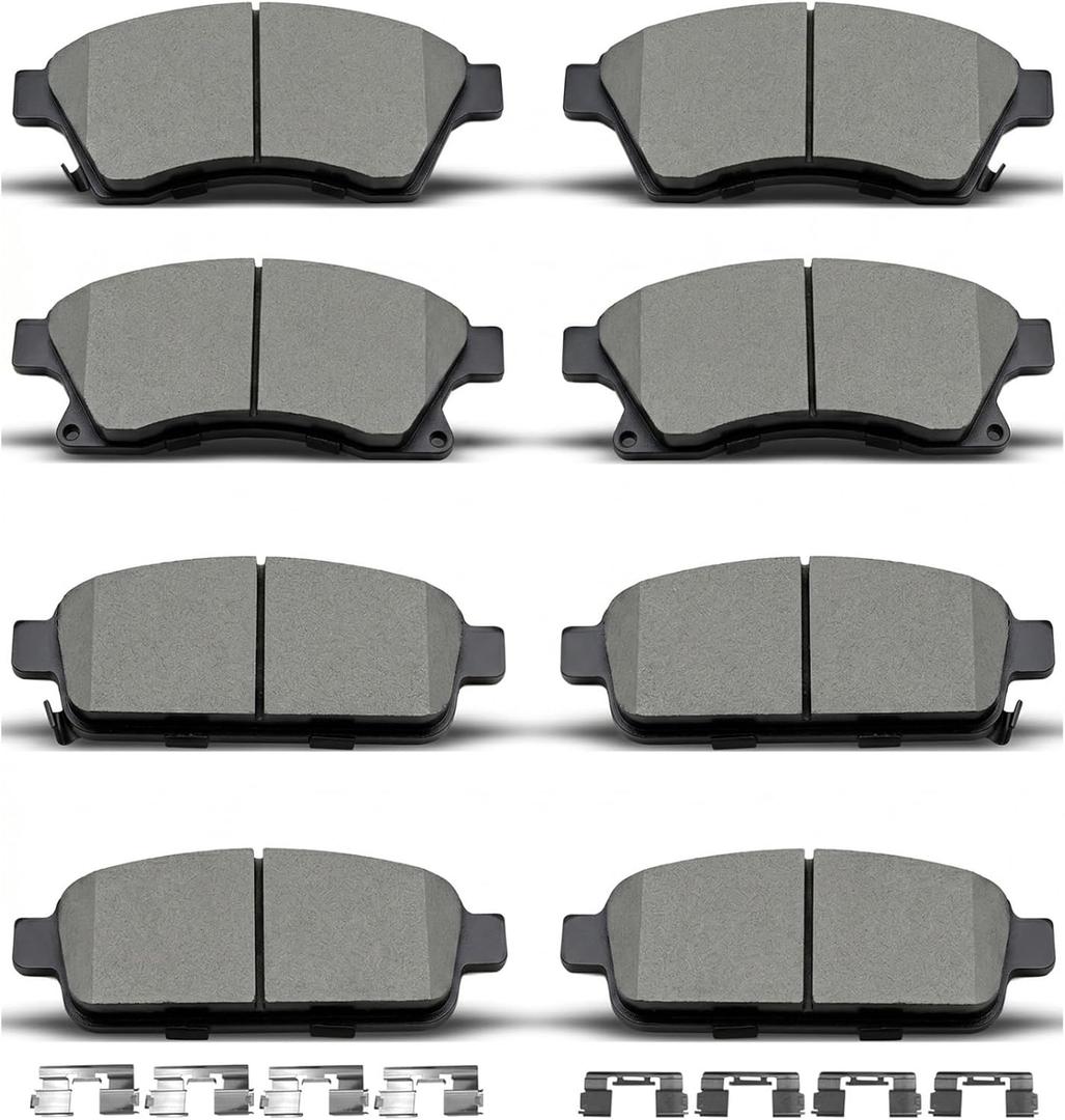 D1468 D1522 8pcs Ceramic Front Rear Brake Pads Set With Clips Fit For Chevrolet Cruze 2011 2012 2013 2014 2015,For Chevrolet Cruze Limited 2016,For Chevrolet Sonic 2013 2014 2015 2016