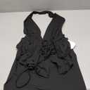 SOLY HUX Women's Sexy 2 Piece Outfits Hollow Out Asymmetrical Halter Top Bodycon Mini Skirt Party Club Sets, XS