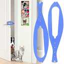 MOMOGA Cat Door Holder Latch Larger Adjustable Cat Door Alternative Fast Latch Strap Let Cats in and Keeps Dogs Out of Litter & Food and Safe Baby Proof No Measuring Easy to Install 2Pcs Blue  