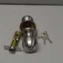 BESTTEN Keyed Entry Door Knob with Lock, Interior and Exterior Door Lock, Standard Ball, Satin Nickel