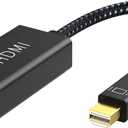 IVANKY 4K Active Mini DisplayPort to HDMI Adapter, 4K@60Hz, Thunderbolt 1&2 to HDMI [0.24m/0.65FT, Super Slim] Mini DP to HDMI Adapter for MacBook Air/Pro, Surface Pro/Dock/Book, Monitor, Projector (1 Pack-Black)