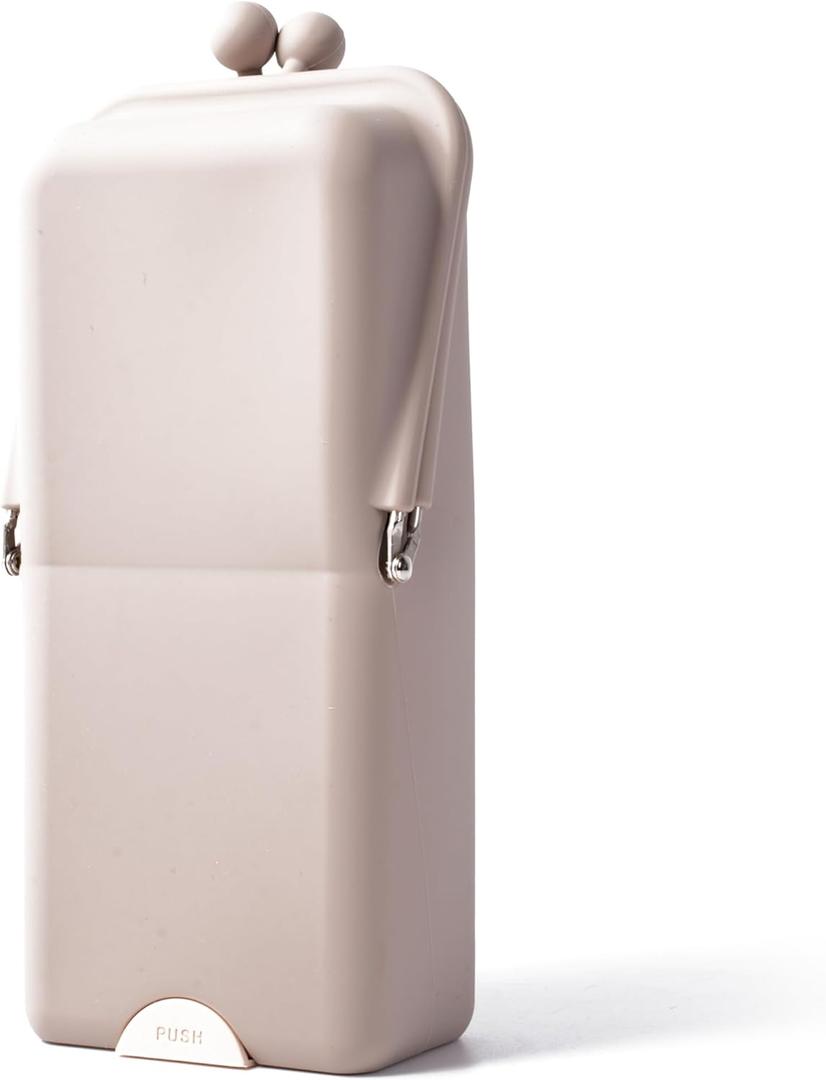 APT 1101 Makeup Brush Holder Travel Cosmetic Bag with Suction Base, Portable Cosmetic Organizer for Travel & Home, Organizer for Brushes, Beauty Tools & Accessories (Oatmeal)