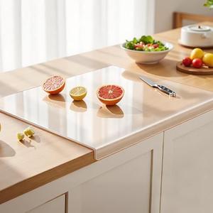 Acrylic Cutting Board with Counter Lip Medium 18" X 14", 18' X 16" and X-Large 24' X 18", Clear Cutting Board with Lip for Countertop, Counter Protectors for Kitchen
