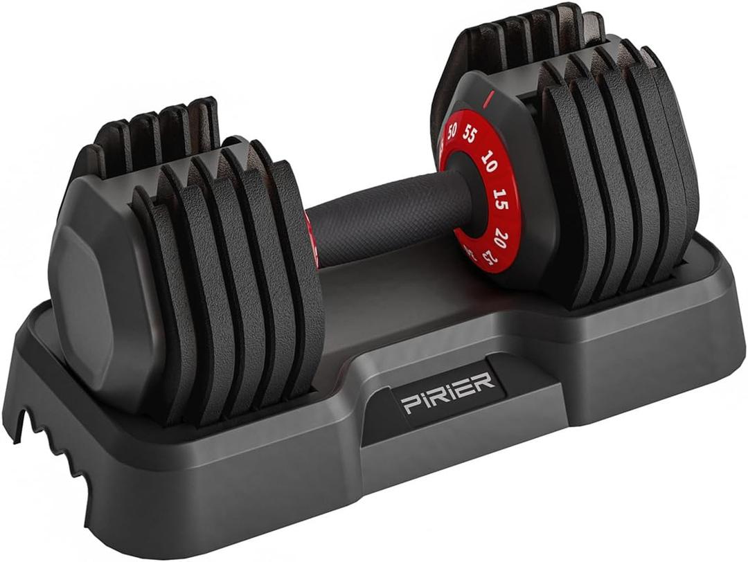 Adjustable Dumbbell 55LB Single Dumbbell 10 Weight Options, Anti-Slip Metal Handle, Perfect for Home Fitness Training