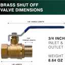 3 x Garden Hose Shut Off Valve Hose Connector Heavy Duty 3/4 Ball Valve With Brass Inlet and Outlet Water Valve Garden Hose Quick Connect Hose Attachment