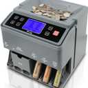 Cassida C300 Professional USD Coin Counter, Sorter and Wrapper/Roller, 300 coins/min, with Quickload and Printing-Compatible,Gray, Portable