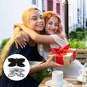 2 Pcs White Black Cute Claw Clips, Fancy Metal Cute Hair Bows for Women Girl Satin, Cashew Christmas Bow Claw Clips Cute Non-Slip, Christmas Flat Large Butterfly Bow Hair Clips for Women Styling