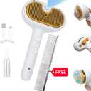 Self-Cleaning Pet Steam Brush & Detangling Comb for Cats and Dogs – Pet Grooming Brushes with Spray, Removes Tangles & Knots, Water/Mist Slicker Brush for Shedding Long Haired Pets