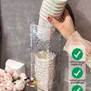 Wall Mount Paper Cup Dispenser, Water Ripple Pull Type Cup Holder Fit 6oz - 8oz Disposble Paper and Plastic Cups, Bathroom Cup Dispenser for Home Hospital Office Gym (Transparent Water Ripples)