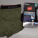 Hanes Total Support Pouch Men's Boxer Brief Underwear, Anti-Chafing, Moisture-Wicking Odor Control, 3-Pack, Black/Blue, X-Large
