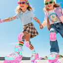 Sportneer Kids Roller Skates: 4 Size Adjustable Quad Skates with Light Up Wheels for 5-8, 8-12 Girls Boys Kids Toddlers Beginners, Birthday Gift with Protective Gear Set for Outdoor Indoor, XS