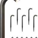 EDISHINE Low Voltage Landscape Lighting, 3W 3000K 200LM Bright LED Pathway Lights Wired, IP65 Outdoor Landscape Lighting & Accessories, CRI80 Aluminum Bent Pipe Path Light for Yard Garden (Black)