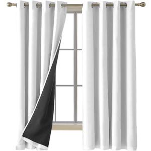Deconovo Total Blackout Curtains Grommet Thermal Insulated Room Darkening Microfiber Lined Window Curtains 52W x 72L inch Greyish White 2 Panels
