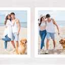 YESKAY 5x7 Collage Picture Frames,5 x 7 Double Picture Frame Rustic White 2 Opening 5 by 7 Photo Frames with Tempered Glass for Tabletop or Wall Mounting(1 Pack)