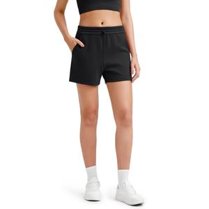 G4Free Athletic Shorts for Women Summer Casual Shorts with Pockets Comfy Soft Sweat Shorts High Waisted Shockcord Yoga Shorts Stretch(Black, XL)